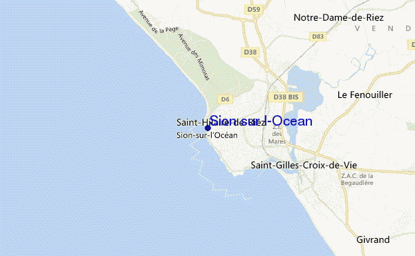 mapa de localização de Sion sur l'Ocean