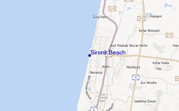 mapa de localização de Sironit Beach