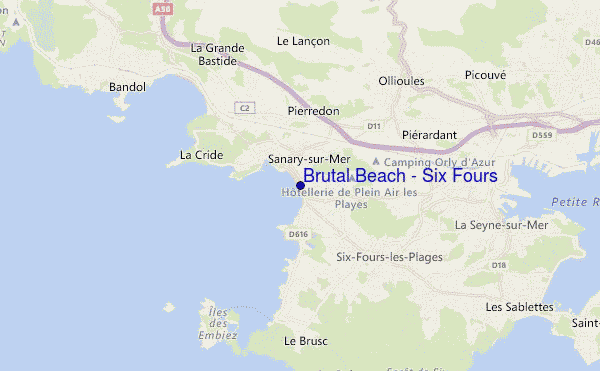 mapa de localização de Brutal Beach - Six Fours