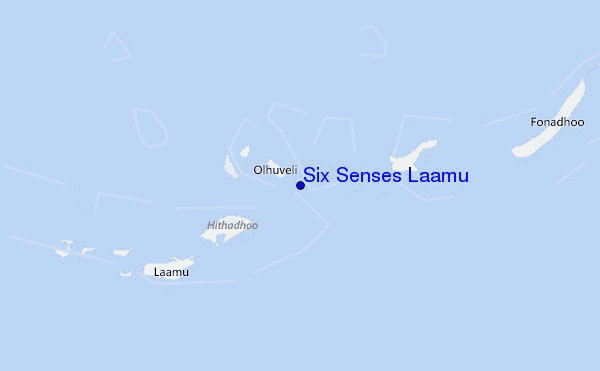 mapa de localização de Six Senses Laamu