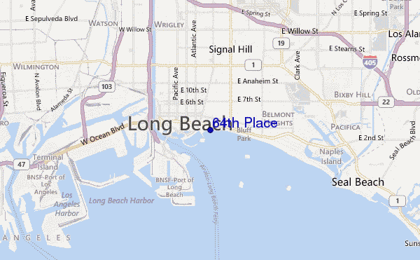 mapa de localização de 64th Place