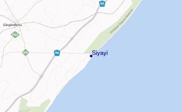 mapa de localização de Siyayi