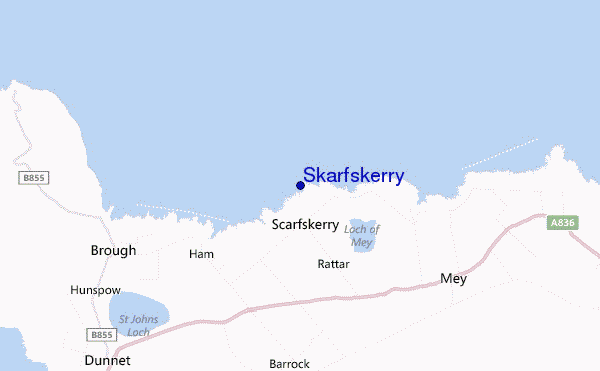 mapa de localização de Skarfskerry
