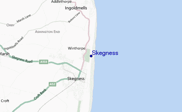 mapa de localização de Skegness