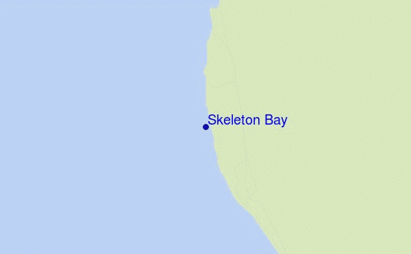 mapa de localização de Skeleton Bay
