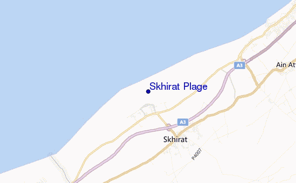 mapa de localização de Skhirat Plage