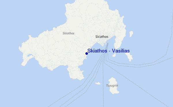 mapa de localização de Skiathos - Vasilias