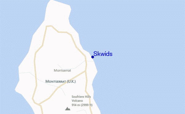 mapa de localização de Skwids