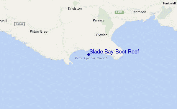 mapa de localização de Slade Bay/Boot Reef