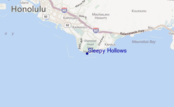 mapa de localização de Sleepy Hollows