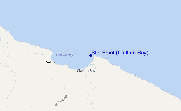 mapa de localização de Slip Point (Clallam Bay)