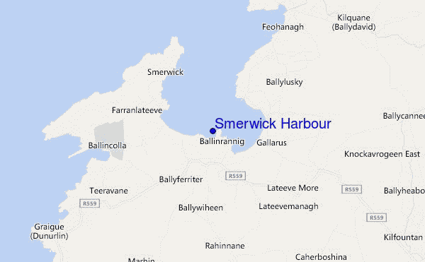 mapa de localização de Smerwick Harbour