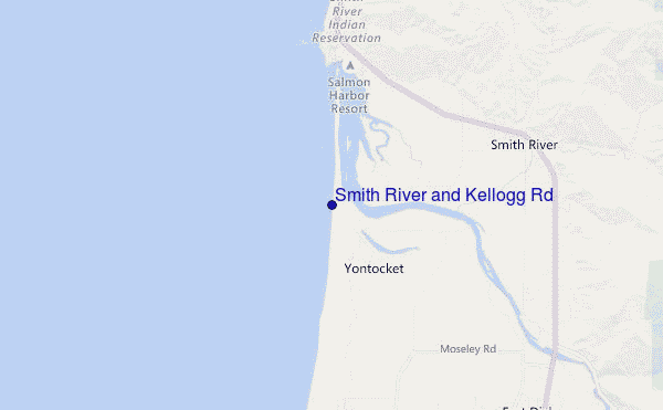 mapa de localização de Smith River and Kellogg Rd