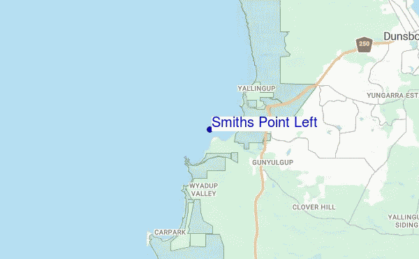 mapa de localização de Smiths Point Left