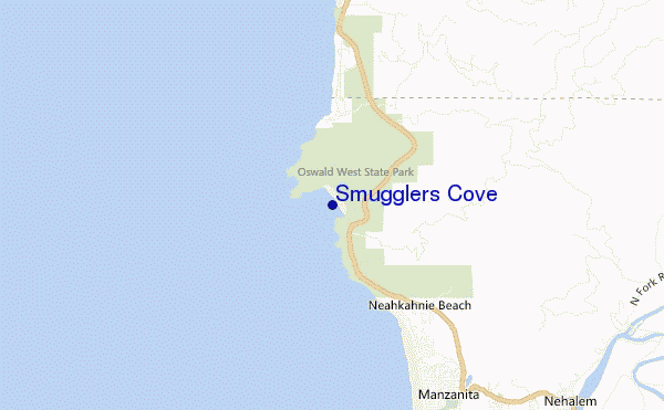 mapa de localização de Smugglers Cove