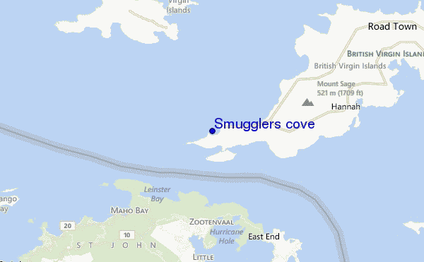 mapa de localização de Smugglers cove