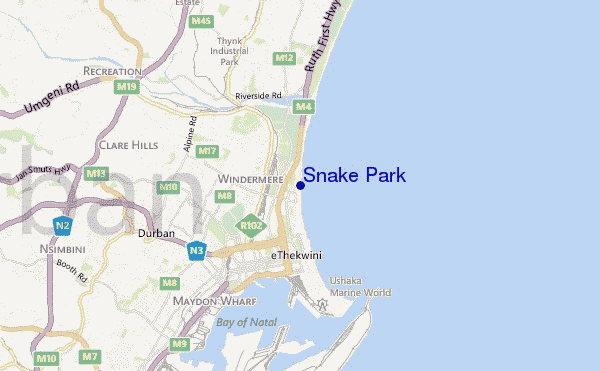 mapa de localização de Snake Park