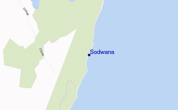 mapa de localização de Sodwana