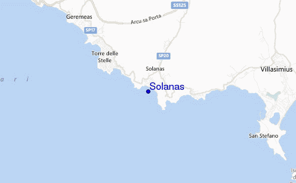 mapa de localização de Solanas