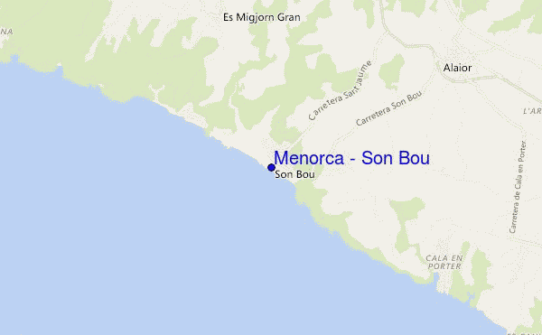 mapa de localização de Menorca - Son Bou