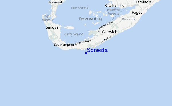 mapa de localização de Sonesta