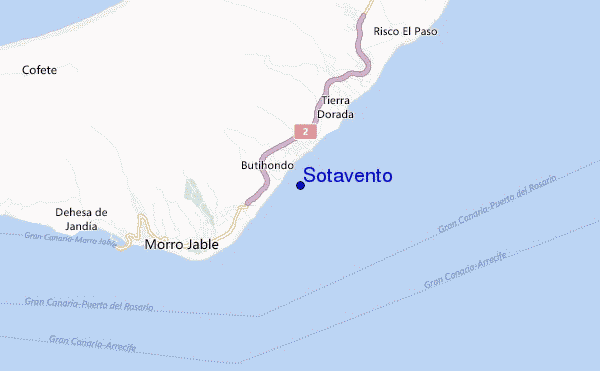 mapa de localização de Sotavento