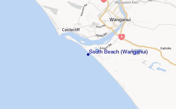 mapa de localização de South Beach (Wanganui)