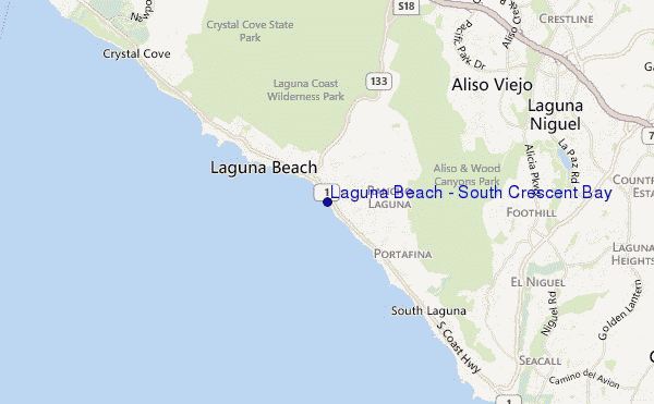 mapa de localização de Laguna Beach - South Crescent Bay