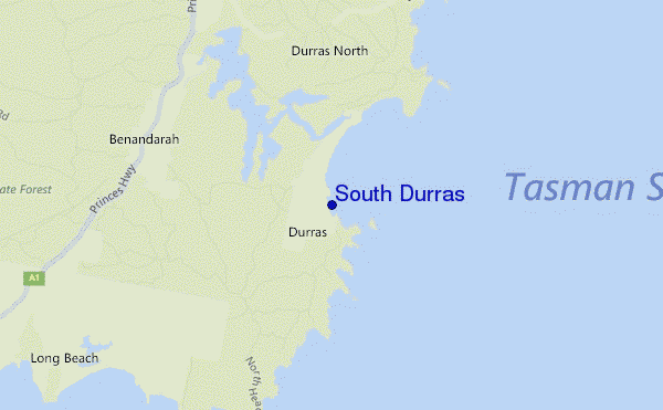 mapa de localização de South Durras