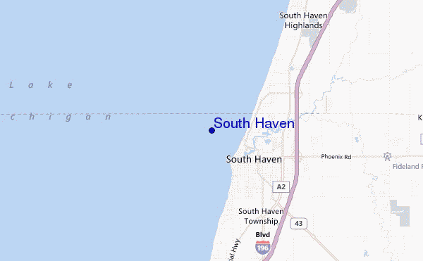 mapa de localização de South Haven
