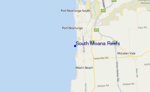 mapa de localização de South Moana Reefs