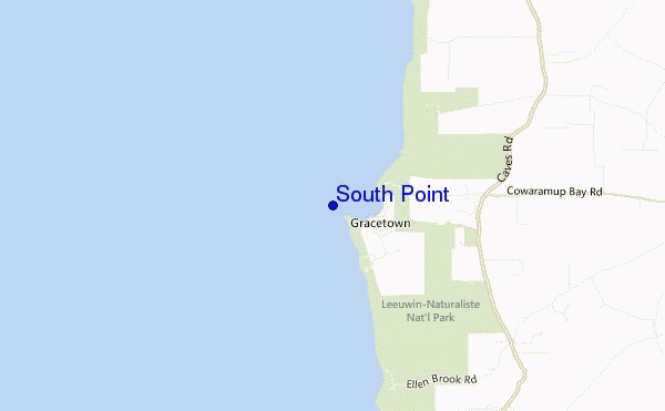 mapa de localização de South Point
