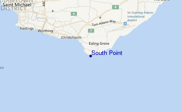 mapa de localização de South Point