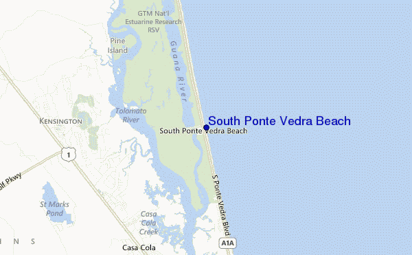mapa de localização de South Ponte Vedra Beach
