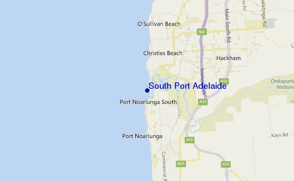 mapa de localização de South Port Adelaide