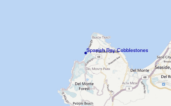 mapa de localização de Spanish Bay-Cobblestones