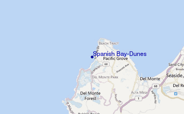 mapa de localização de Spanish Bay-Dunes