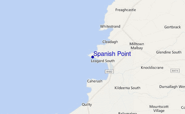 mapa de localização de Spanish Point