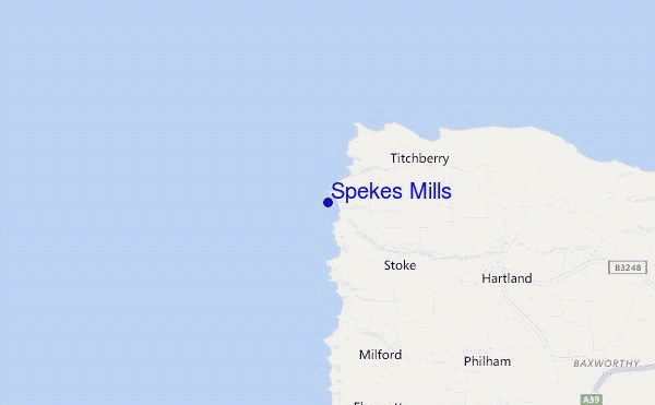 mapa de localização de Spekes Mills