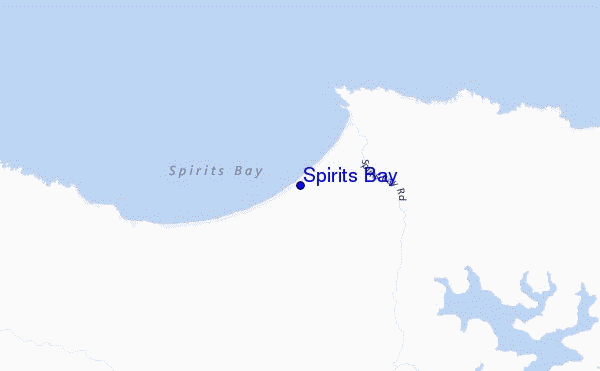 mapa de localização de Spirits Bay