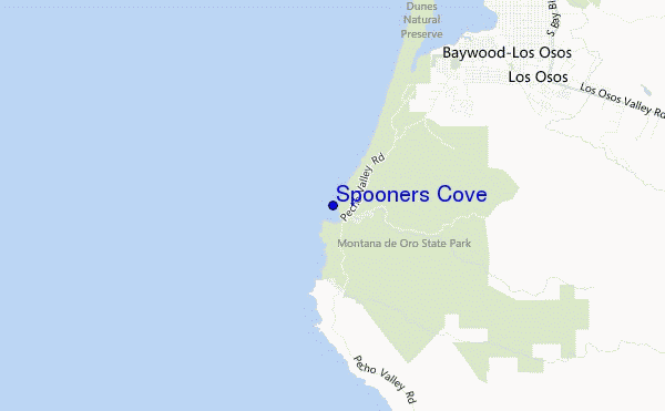 mapa de localização de Spooners Cove