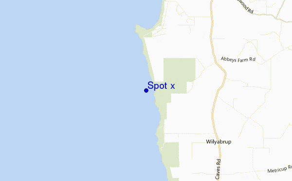 mapa de localização de Spot x