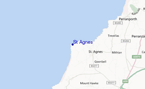 mapa de localização de St Agnes