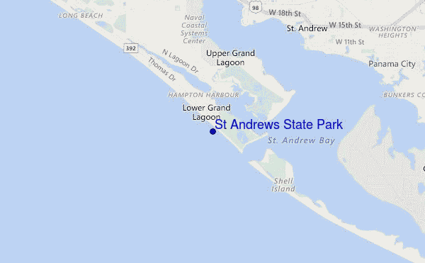 mapa de localização de St Andrews State Park