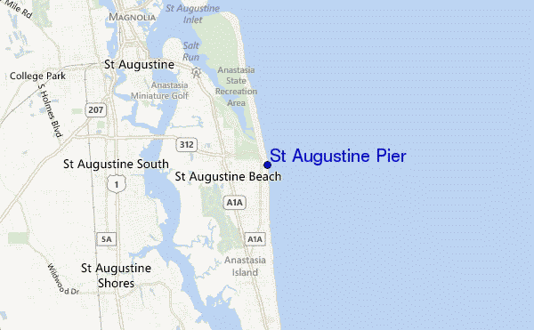 mapa de localização de St Augustine Pier