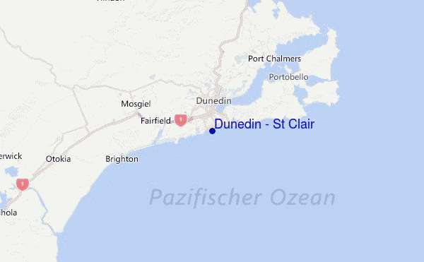 Dunedin - St Clair Location Map