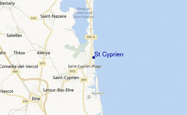 mapa de localização de St Cyprien