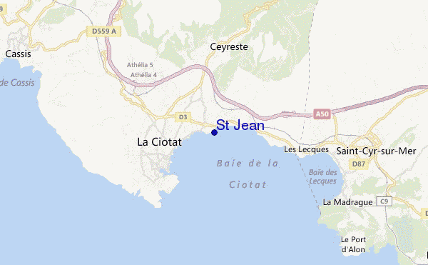 mapa de localização de St Jean