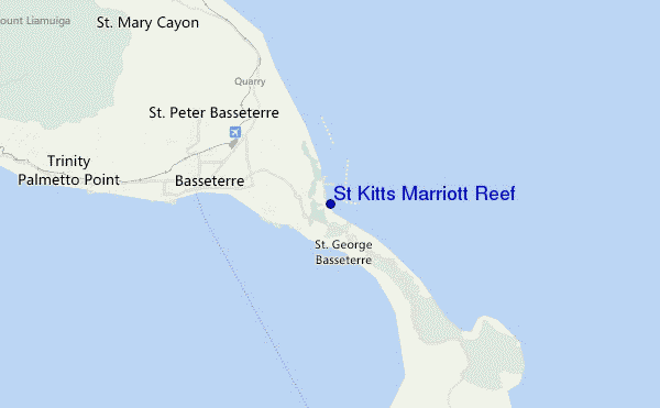 mapa de localização de St Kitts Marriott Reef