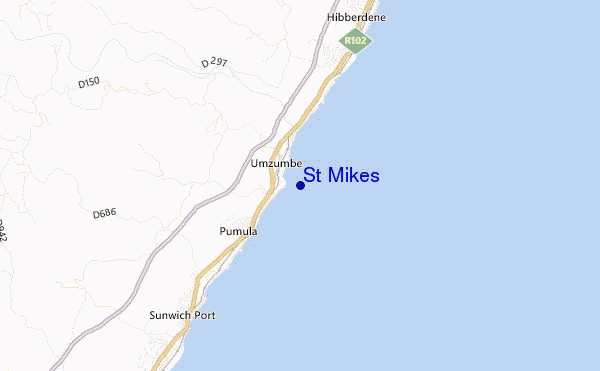 mapa de localização de St Mikes